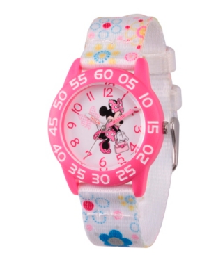 Disney Minnie Mouse Girls' Pink Plastic Time Teacher Watch