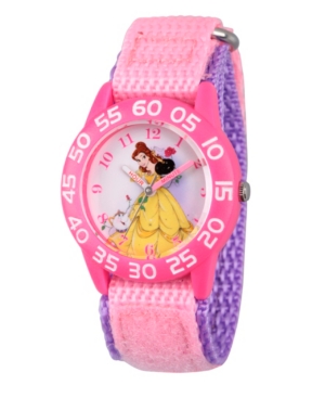 Disney Princess Belle Girls' Pink Plastic Time Teacher Watch