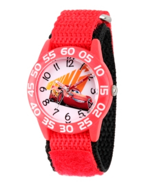 Disney Cars 3 Lightning McQueen Boys' Red Plastic Time Teacher Watch