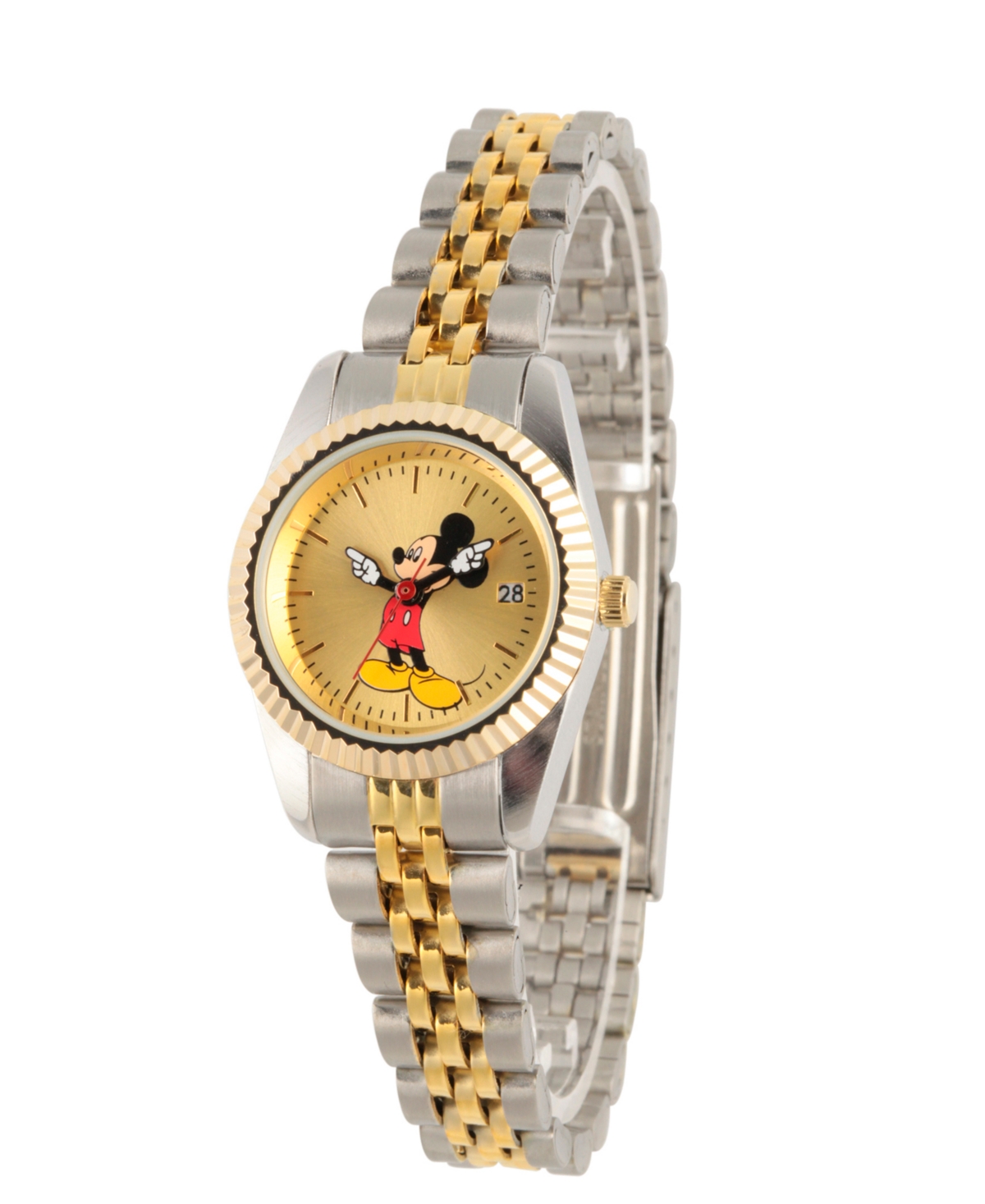 Disney Mickey Mouse Men's Two Tone Silver and Gold Alloy Watch - Multi