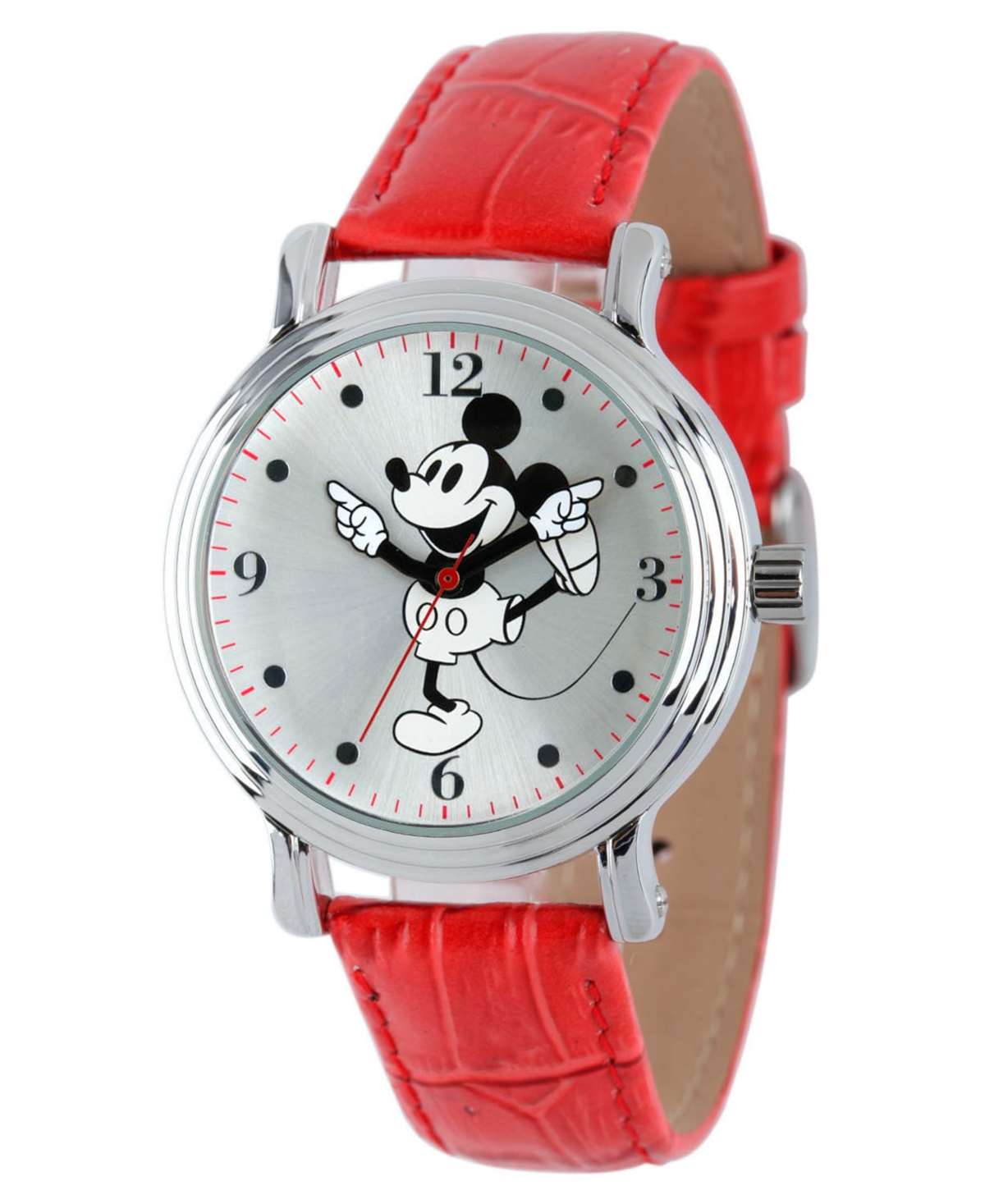 Ewatchfactory Disney Mickey Mouse Women's Shiny Silver Vintage Alloy Watch