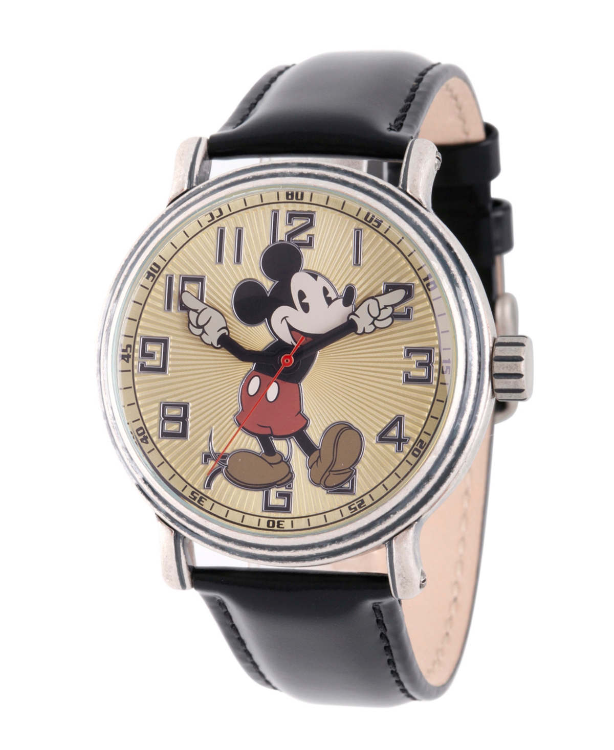 Ewatchfactory Disney Mickey Mouse Men's Antique Silver Vintage Alloy Watch