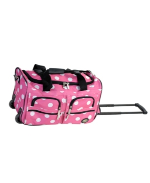 Rockland 22" Carry-on Rolling Duffle Bag In Pink Dots