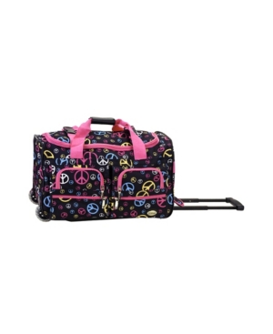 Rockland 22" Carry-on Rolling Duffle Bag In Peace Signs