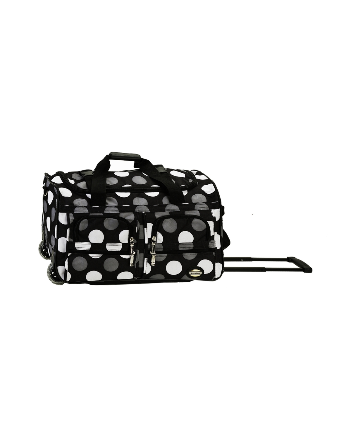 Rockland 22" Carry-on Rolling Duffle Bag In White  Grey Dots