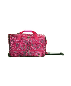 Rockland 22" Carry-on Rolling Duffle Bag In Pink Paisley