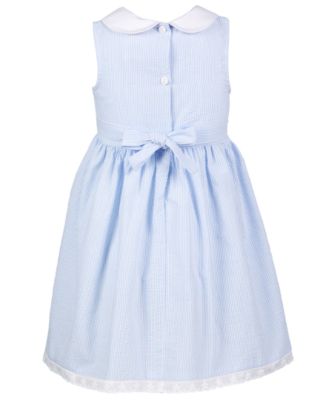 Good Lad Girls' Nautical Dress With Peter Pan Collar & Anchor Buttons - Includes Matching Doll Dress