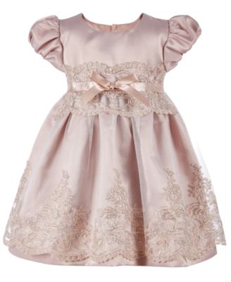 Bonnie Baby Baby Girls Embroidered Tulle Satin Dress Macy s