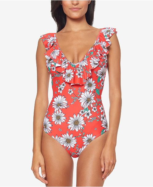 Jessica Simpson Ruffled One Piece Swimsuit Reviews Swimwear