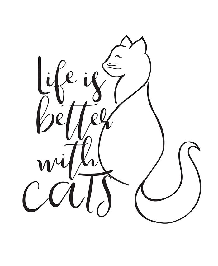 Brewster Home Fashions Better With Cats Wall Quote - Macy's