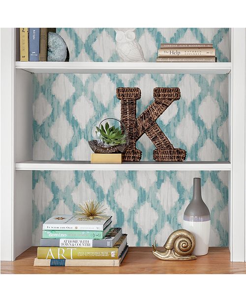 Brewster Home Fashions Teal Floating Trellis Peel And Stick Wallpaper And Reviews Wallpaper 