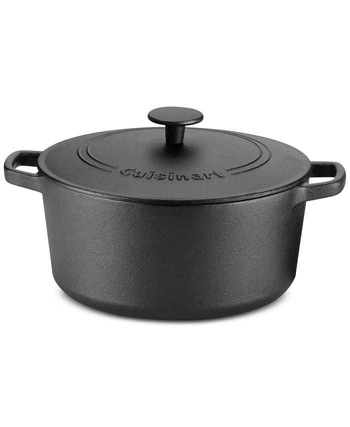 Cuisinart Chef's Classic Pre-Seasoned Cast Iron 5-Qt. Round Covered  Casserole - Macy's