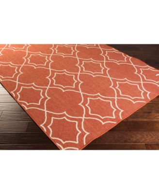 CLOSEOUT! Alfresco ALF-9591 Rust 5'3" Round Area Rug, Indoor/Outdoor