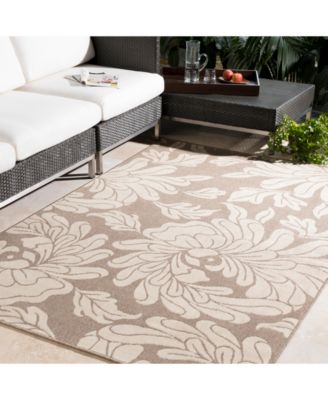 Alfresco ALF-9616 Camel 8'9" Square Area Rug, Indoor/Outdoor