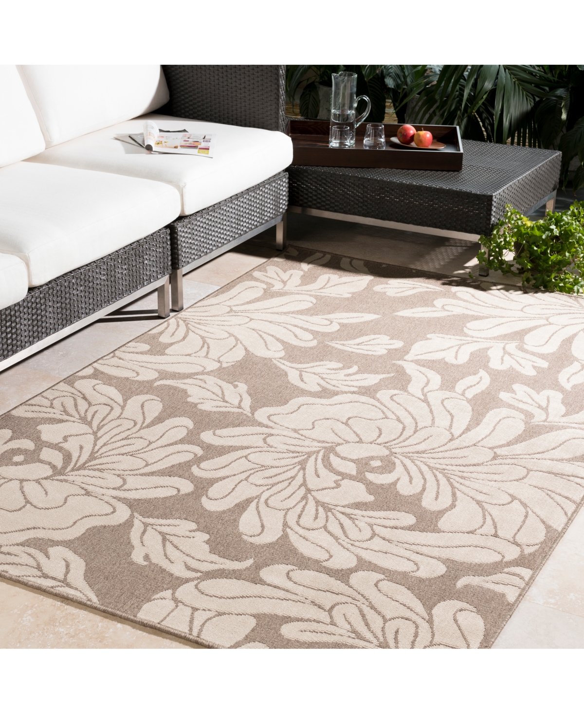 Livabliss Alfresco Alf-9616 Camel 8'9" Square Area Rug, Indoor/Outdoor