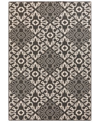 Livabliss - Alfresco ALF-9637 Black 7'6" x 10'9" Area Rug