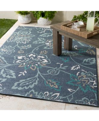 Alfresco ALF-9673 Charcoal 8'9" Round Area Rug, Indoor/Outdoor