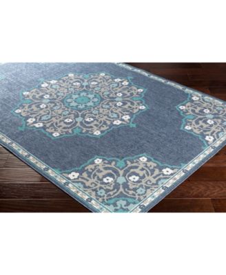 CLOSEOUT! Alfresco ALF-9678 Charcoal 2'3" x 7'9" Runner Area Rug, Indoor/Outdoor