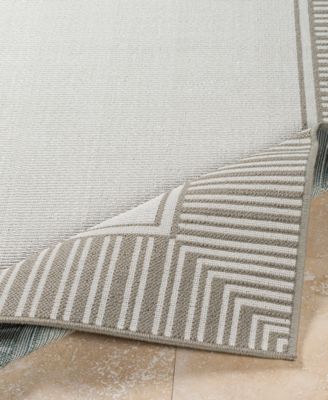 Alfresco ALF-9681 Taupe 5'3" Round Area Rug, Indoor/Outdoor