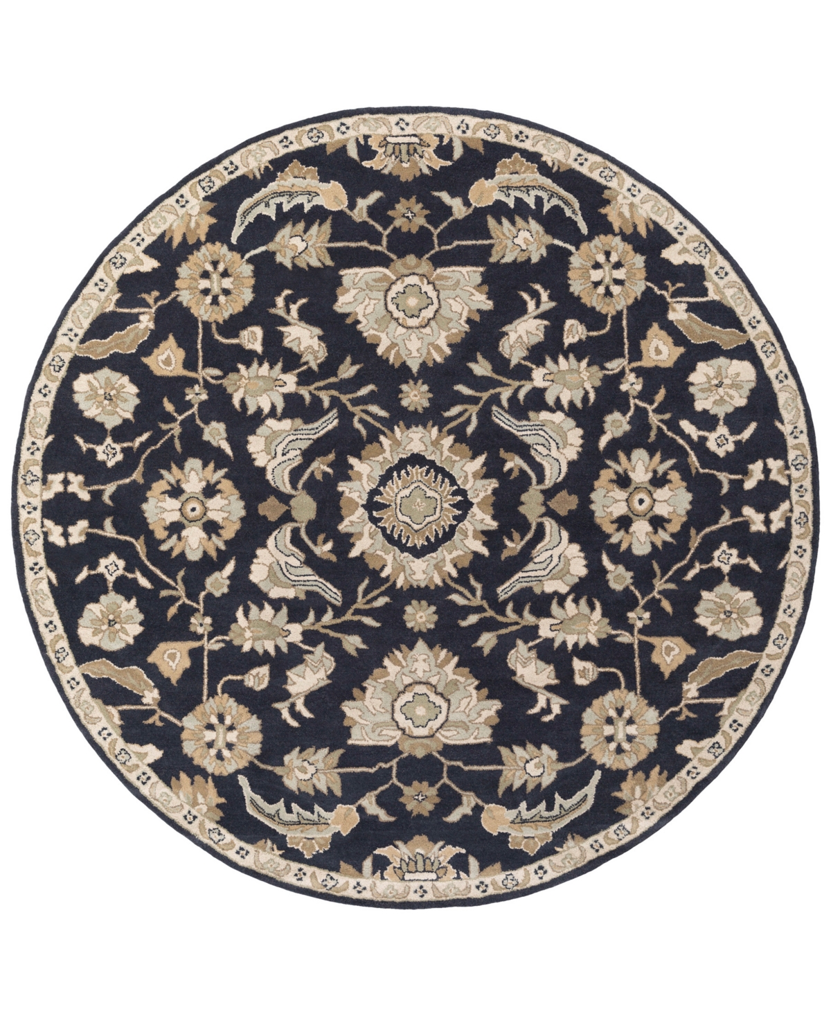 Surya Caesar Cae-1164 Ink 4' Round Area Rug - Ink