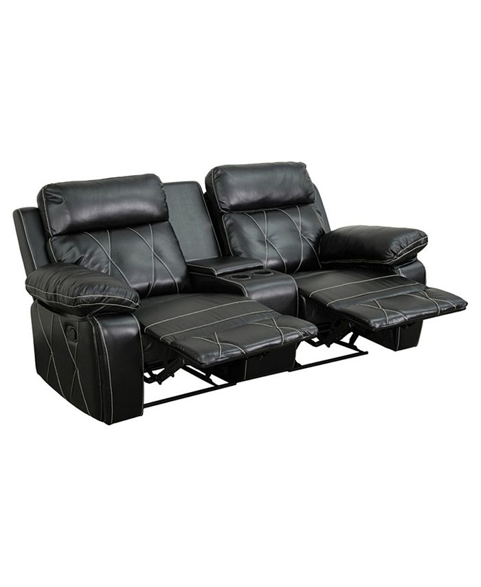 Here2 Offex 2 Seat Reclining, White Leather Theater Sofa Review