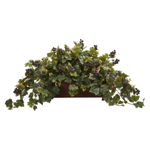 NEARLY NATURAL GRAPE LEAF ARTIFICIAL PLANT IN DECORATIVE PLANTER