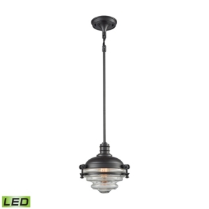 Riley 1 Light Pendant in Oil Rubbed Bronze with Clear Glass