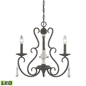 Porto Cristo 3 Light Chandelier in Palermo Rust with Birch Accents