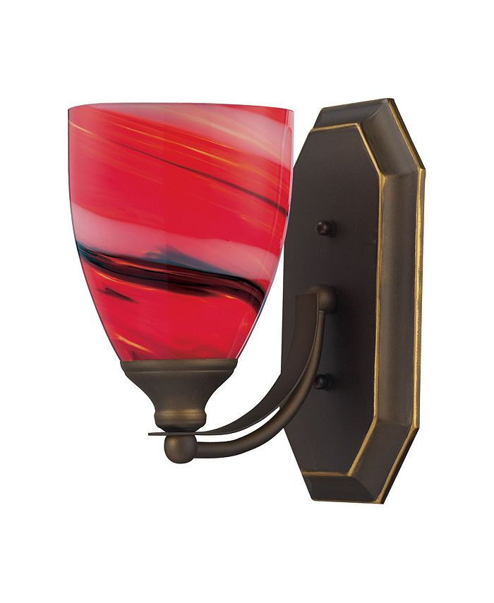 Macy's Vanity 1 Light Aged Bronze with Candy Glass Macy's