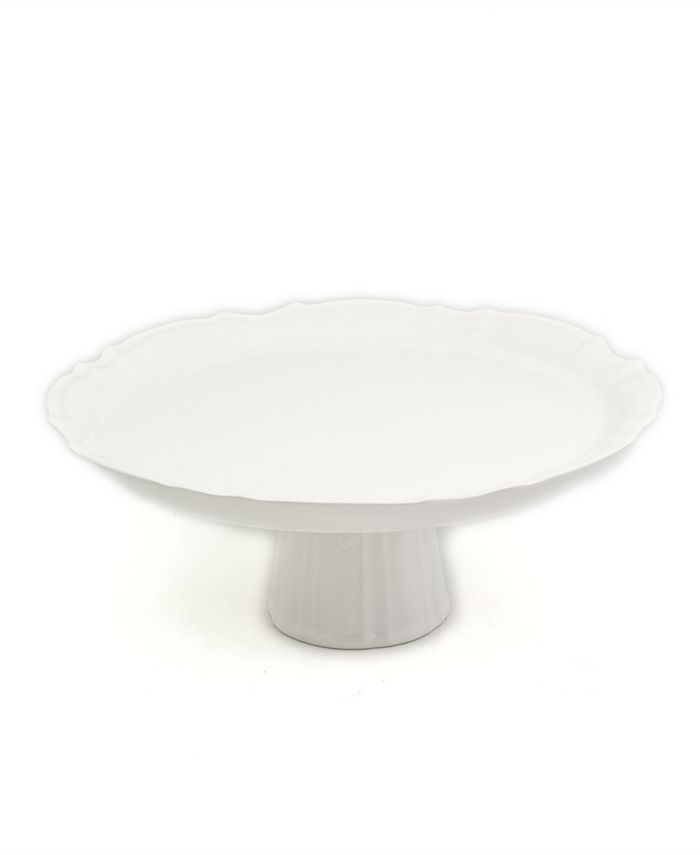 Euro Ceramica - CHLOE FOOTED CAKE PLATE IN WHITE