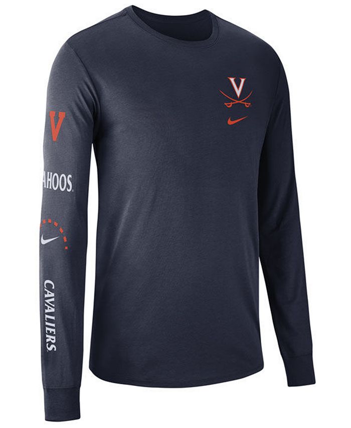 Nike Men's Virginia Cavaliers Long Sleeve Basketball TShirt Macy's