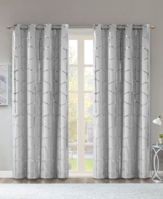 Intelligent Design - Raina Metallic-Print 50" x 84" Total Blackout Grommet Window Panel