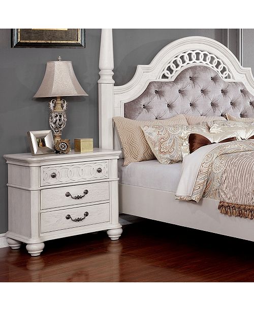 Furniture Of America Kaden Turned Wood 3 Drawer Nightstand