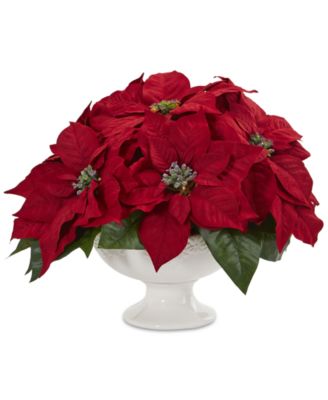 Nearly Natural - Poinsettia Artificial Arrangement in Urn
