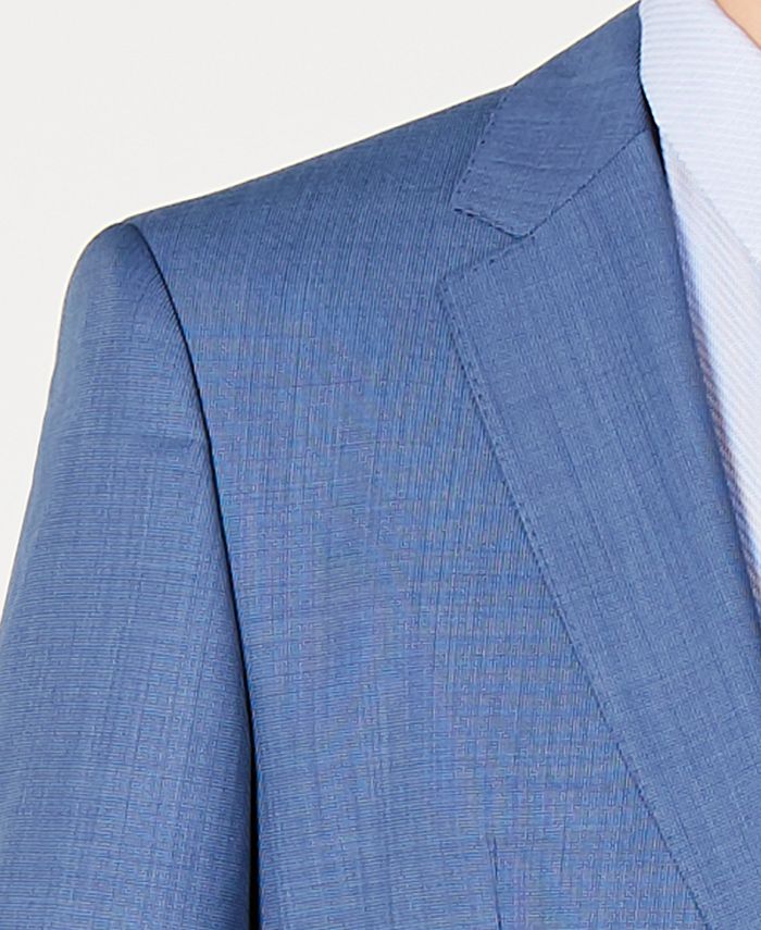 Hugo Boss Men's Modern-Fit Medium Blue Micro-Grid Suit Jacket & Reviews ...