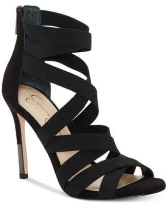 cheap black strappy heels