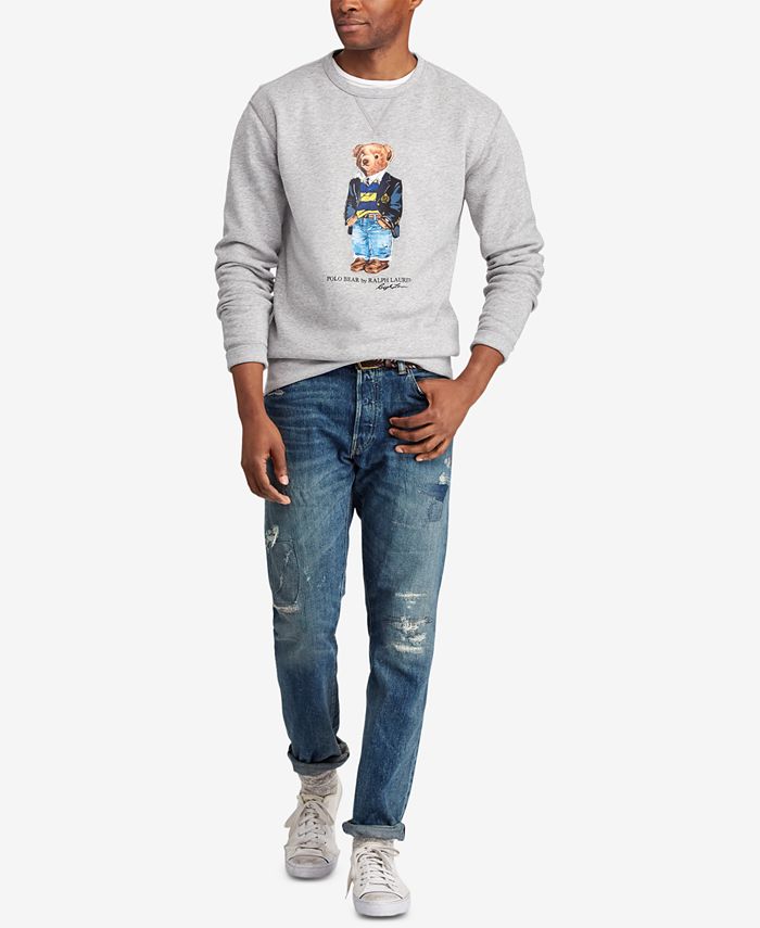 Polo ralph lauren men's preppy bear fleece sweatshirt clearance
