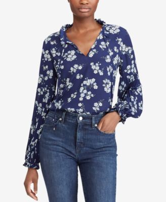 Lauren Ralph Lauren - Petite Floral-Print Georgette Top