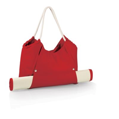 red beach bag