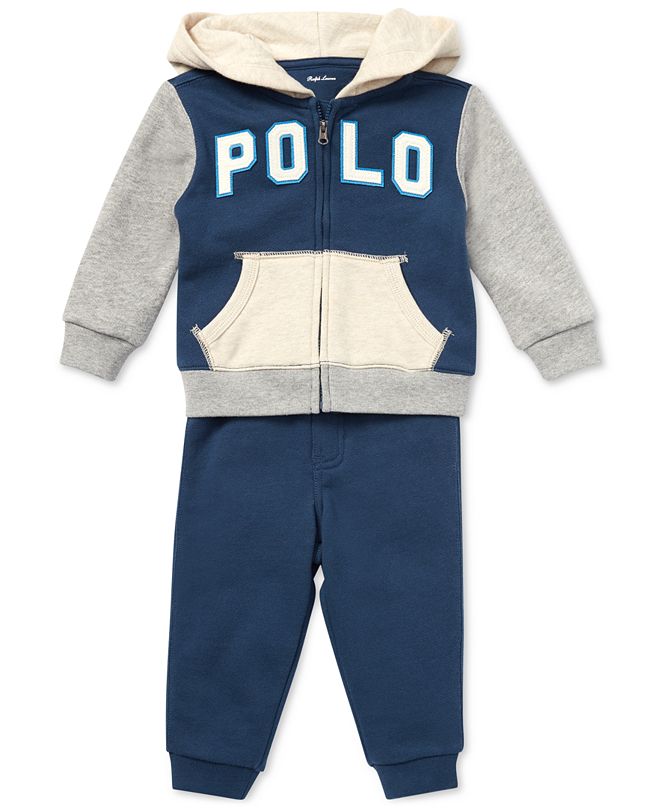 Polo Ralph Lauren Baby Boys French Terry Hoodie & Jogger Pants Set ...