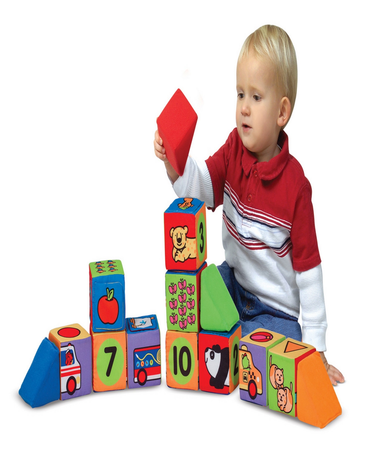 MELISSA & DOUG KIDS' MATCH & BUILD TOY BLOCKS 