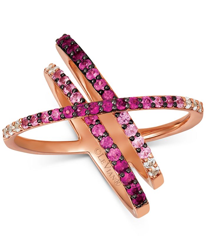 Le Vian Strawberry Layer Cake Multi Gemstone Ring in 14k Rose Gold