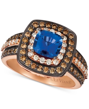 image of Le Vian Ceylon Sapphire (1 ct. t.w.) & Diamond (7/8 ct. t.w.) Ring in 14k Rose Gold