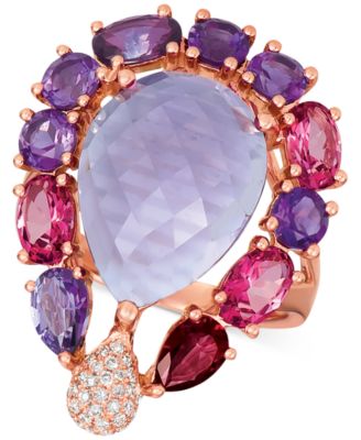 Le Vian - Multi-Gemstone (10-5/8 ct. t.w.) & Diamond (1/8 ct. t.w.) Ring in 14k Rose Gold