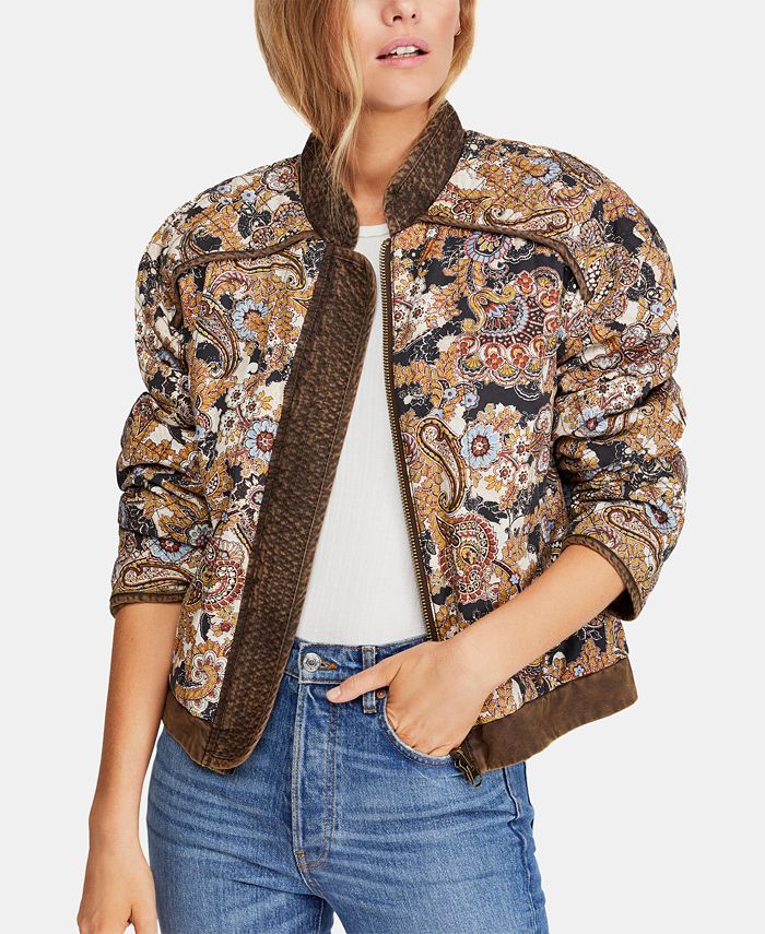 Free People Great Escape Cotton Printed Quilted Jacket Macy s