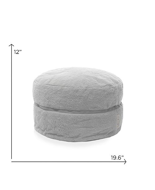 Mimish Cozy Sherpa Exposed Zipper Pouf Ottoman with Storage & Reviews