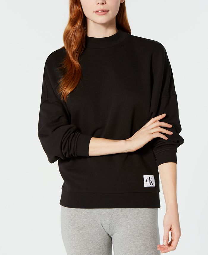 Calvin Klein NEW! Monogram Lounge Long-Sleeve Sweatshirt - Macy's
