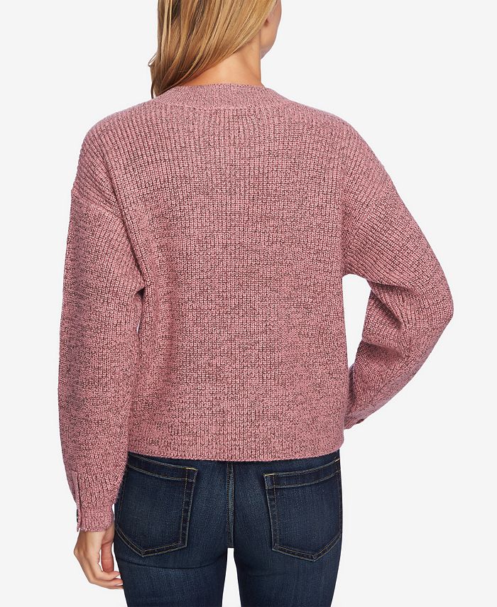 CeCe Metallic Ribbed Pullover Sweater - Macy's