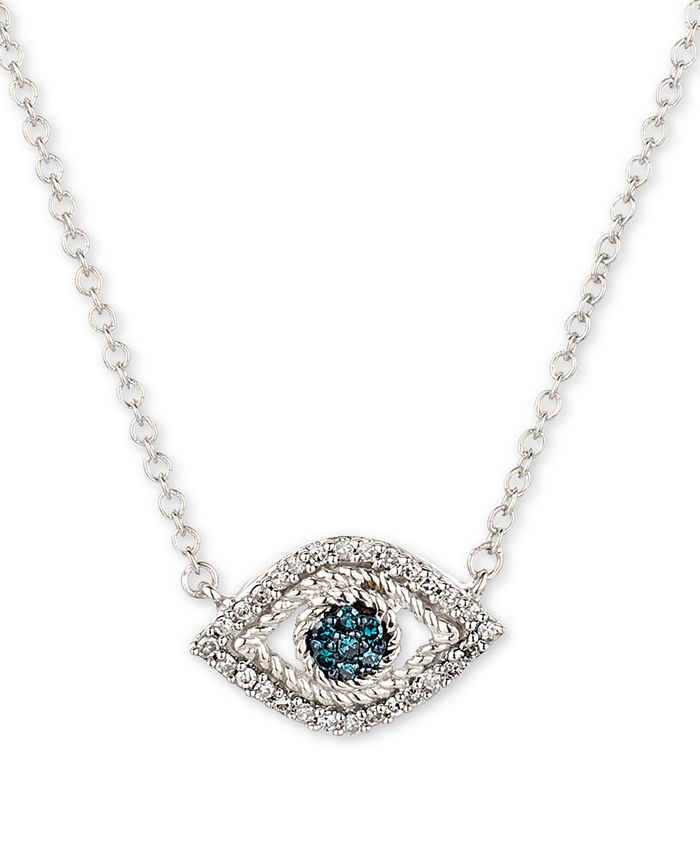 Elsie May Diamond Evil Eye Pendant Necklace (1/10 ct. t.w.) in Sterling