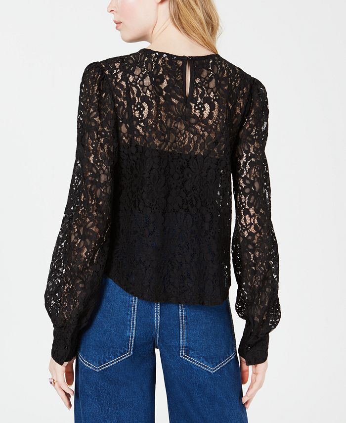 Bar III Lace Cropped Top, Created for Macy's & Reviews - Tops - Women ...